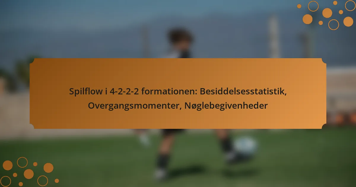 Spilflow i 4-2-2-2 formationen: Besiddelsesstatistik, Overgangsmomenter, Nøglebegivenheder